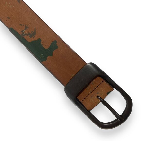 Ben Sherman Men's Brown Camouflage Genuine Leather Belt Size 32 Heavy Duty 1.75" - Picture 4 of 10